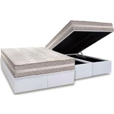 Imagem de Conjunto Box Baú King Colchão Espuma Paropas D33 D45- Pro Sono Double Face Prata + Base Crc Courano White (193x203)