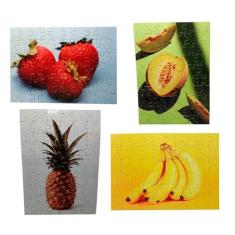 Imagem de Combo 4 Quebra-Cabeças Divertidos Frutas Cognitivo Educativo 40 Peças