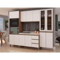 Imagem de cozinha compacta bambu 12 pt 3 gv Ébano e off white