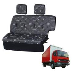 Imagem de Sofá Cama Caminhão Mb Atego 1418 Cabine Simples Cinza - Pampa