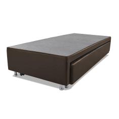 Imagem de Cama Box Solteiro com Auxiliar Espuma Sintético Marrom 50x88x188