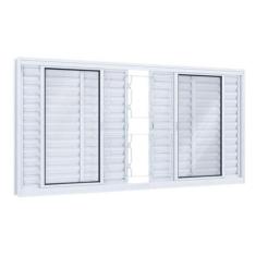 Imagem de Janela De Aço Veneziana 100X200cm 6 Folhas Com Grade Mosaico Facilita