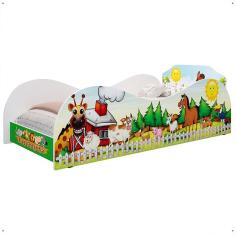 Imagem de Mini Cama Infantil Animais Fazendinha Montessoriana MDF Segura Colchão Incluso Decoração Quarto Criança Menina Menino - RPM