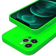 Imagem de Capa de telefone quadrada de silicone líquido neon para iPhone 11 14 13 12 Pro Max Xs Xr X 7 8 Plus Capa de proteção de lente completa, verde fluorescente, para iPhone XR