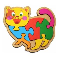 Imagem de Quebra Cabeça Infantil De Madeira Gatinho - Maninho