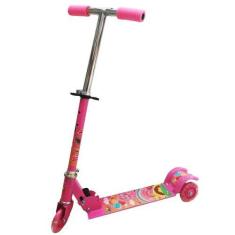 Imagem de Patinete Infantil 3 Rodinhas Com Luz Led E Freio Ajustável Até 50Kg -