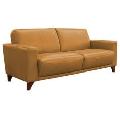 Imagem de Sofá 3 Lugares Sala de Estar Recepção 200cm Russia Couro Caramelo G40 - Gran Belo