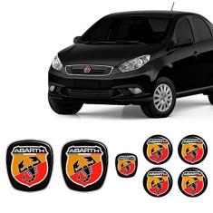Imagem de Kit 7 Adesivos Emblemas Abarth Fiat Grand Siena