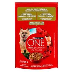 Imagem de Ração Úmida Nestlé Purina One Carne, Frango e Cordeiro para Cães Adultos e Filhotes - 85 g