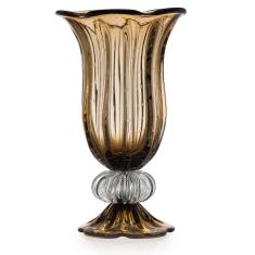 Imagem de Vaso Em Cristal Murano Marron  Assinado  São Marcos