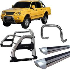 Imagem de Kit Quebra Mato+Estribo Pers +Santo Ant H2 L200 2004 Cromado