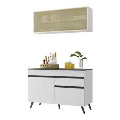 Imagem de Armário De Cozinha Compacta 120cm V3688 Branco/Preto