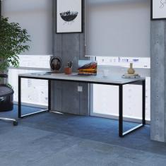 Imagem de Mesa de Escritório Industrial Kuadra 180 cm - Preto/Snow