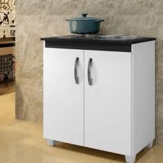 Imagem de Balcão De Cozinha Cooktop 5 Bocas 2 Portas Fox Arte Móveis Branco