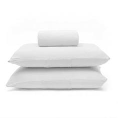 Imagem de Jogo De Cama Buettner Casal Malha Basic Liso 3 Peças Branco