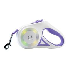 Imagem de Coleira Retrátil para Animais de Estimação Com Luz LED Colorida, Alça Ergonômica, Fivela de Metal para Passear Com Cães (/ 9,8 pés)