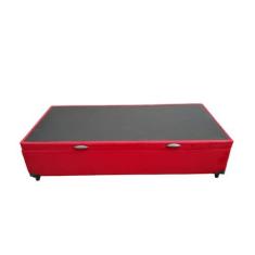 Imagem de Cama Box Baú Solteirão King Blindado Suede Vermelho