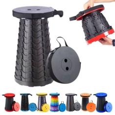 Imagem de Banqueta Banco Retrátil Portátil Pesca Com Alça Telescópica Altura Aju