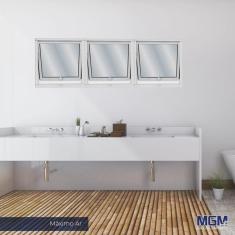 Imagem de Janela de Alumínio Maxim-ar 60x60cm com Vidro Mini Boreal Soft mgm Branco