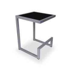 Imagem de Banqueta Banco Baixo Rochester Cozinha Área Gourmet Prata e Preto - Ge