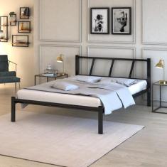 Imagem de Cama Casal Bruna 100% De Aço Estilo Industrial - Mobigu