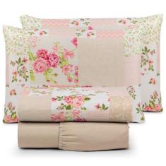 Imagem de Jogo De Lençol Solteiro 3 Peças Micro Percal 400 Fios Estampado - Shop