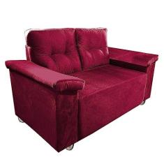 Imagem de Namoradeira Yasmim dois lugares Com Braço Almofadado Vermelho