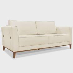 Imagem de Sofá Living 2 Lugares 1,90m Vega Linho Pés Castanho - Pallazio