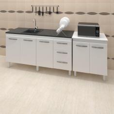 Imagem de Balcao Pia 150cm E Multiuso 2 Portas 70cm Branco Mobbs Branco