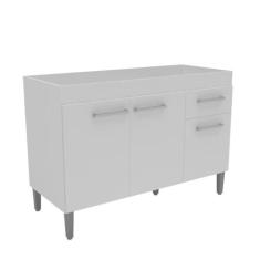 Imagem de Balcão Pia Três Portas para Cozinha Branco