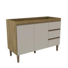 Imagem de Armário Balcão de Cozinha 120cm com 2 Portas e 3 Gavetas 2407 Mel/Arenas