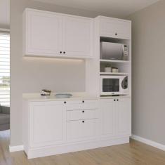 Imagem de Cozinha Compacta 3 Peças 6 Portas 3 Gavetas Branco Ártico/Cinza Argila