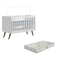 Imagem de Berço Americano Q Encanto 3820 Retrô Branco Acetinado com Colchão Gazi