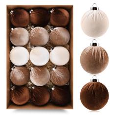 Imagem de Enfeites de Natal vtyepou Velvet 15 peças 80 mm multicoloridos