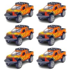 Imagem de Kit 6x Brinquedo Carrinho Camionete Jeep Laranja - AP TOYS