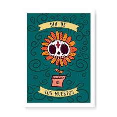 Imagem de Arte Maníacos Quadro Decorativo Dia de Los Muertos Flor - 23x16,25cm (Moldura em laca )