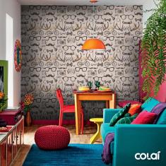 Imagem de Papel De Parede Adesivo Lavável Hipster 18M