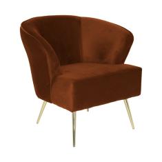 Imagem de Poltrona Decorativa Sala de Estar Lucca Veludo Telha - Gran Belo