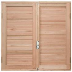 Imagem de Janela de Madeira Veneziana 100x80cm Com Caixilho 8,5cm  EWK 140 Rondosul Marroml