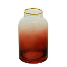 Imagem de VASO VIDRO OMBRÉ CORAL 8x14cm