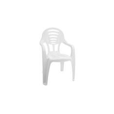 Imagem de Cadeira Cadeirinha Poltrona Com Braços Infantil Criança Em Plástico Branca