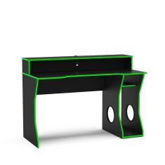 Imagem de Mesa Gamer Fremont Para 2 Monitores Politorno Preto Com Verde