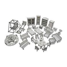 Imagem de Kit Casa Bonecas Decor Mirian Princesa 29 Moveis P+B Darama