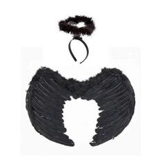 Imagem de Fantasia Asa De Anjo E Aureola Negra Infantil