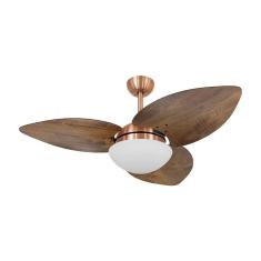 Imagem de Ventilador de Teto Kovalski Cobre 3 Pás Rádica Imbuia 220V