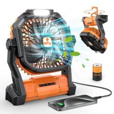 Imagem de Ventilador portátil ONLYNEW Recarregável com lanterna LED de 23 cm