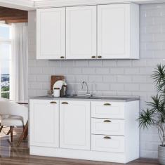 Imagem de Cozinha Americana Compacta Califórnia 5 Portas 3 Gavetas Branco - Panorama Móveis