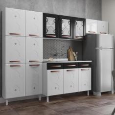 Imagem de Cozinha Completa Aço Mirage New 14 Portas 2 Gavetas Branco/Preto - Tel
