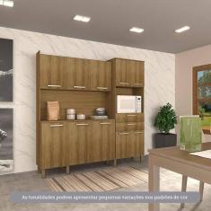 Imagem de Cozinha Compacta 10 Portas E 2 Gavetas Com Tampo Luciane Móveis Carvalho Avelã