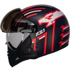 Imagem de Capacete para Moto Peels F-21 Top Gun Azul Fosco e Vermelho Unissex, 6